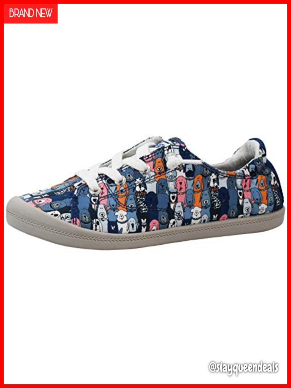 Skechers BOBS Women's Beach Bingo-Dog House Slip-On Sneakers Memory Foam
